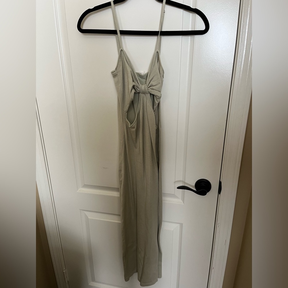 Sage cut out midi dress